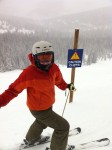 Yes, even the reluctant skier was game for the cliff
